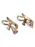 Russische Sowjetische Rose Pink 14k 585 Gold Ohrringe vec102 Alexandrit Rubin Smaragd Saphir ...