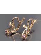 Ruso soviético rosa rosa 14k 585 pendientes de oro vec102 alejandrita rubí esmeralda zafiro ...