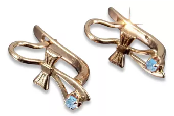 Vintage σκουλαρίκια από ροζ χρυσό 14 καρατίων 585, vec102, αλεξανδρίτη, ρουμπίνι, σμαράγδι, ζαφείρι ...