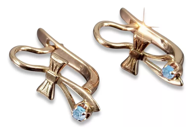 Russische Sowjetische Rose Pink 14k 585 Gold Ohrringe vec102 Alexandrit Rubin Smaragd Saphir ...