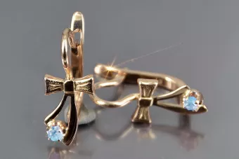 Russische Sowjetische Rose Pink 14k 585 Gold Ohrringe vec102 Alexandrit Rubin Smaragd Saphir ...