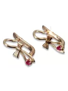 Russische Sowjetische Rose Pink 14k 585 Gold Ohrringe vec102 Alexandrit Rubin Smaragd Saphir ...