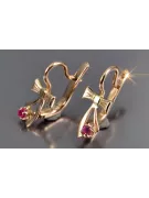 Russische Sowjetische Rose Pink 14k 585 Gold Ohrringe vec102 Alexandrit Rubin Smaragd Saphir ...