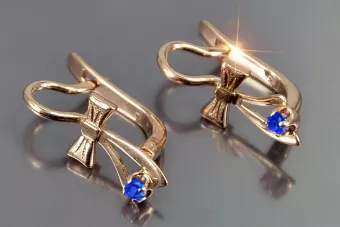 Russische Sowjetische Rose Pink 14k 585 Gold Ohrringe vec102 Alexandrit Rubin Smaragd Saphir ...