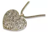Italian 14k gold modern heart pendant & Rope chain cpn002yw&cc075y