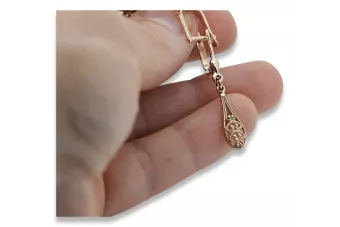 Vintage rose pink 14k 585 gold  Vintage leaf earrings ven239
