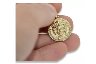 Auksinis pakabalas 14k 585 Graikijos medūzos kelias cpn049y