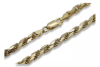 Жовтий 14k золотий браслет з діамантовою огранкою Corda Rope cb038y