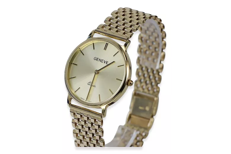 Reloj de oro para hombre Geneve ★ zlotychlopak.pl ★ Pureza de oro 585 333 Precio bajo!