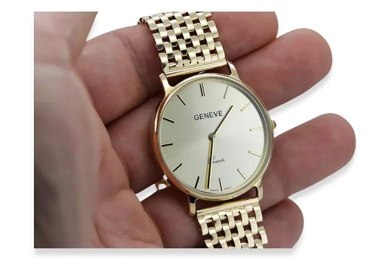 Złoty zegarek męski 14k 585 Geneve mw004y&mbw005y
