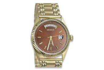Aukso laikrodis su vyriškojo apyranko 14k Geneve mw013ydbr&mbw006y