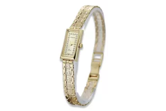 Жълта 14k златна дама Geneve часовник Lady подарък lw094y