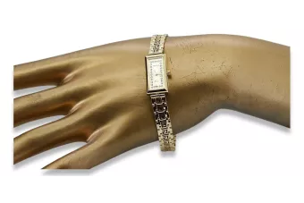 Goldene Damenuhr ★ zlotychlopak.pl ★ Gold Reinheit 585 333 Niedriger Preis!