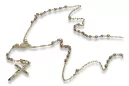 Cadena italiana de rosario de oro rosario blanco blanco de 14k rcc008ywr
