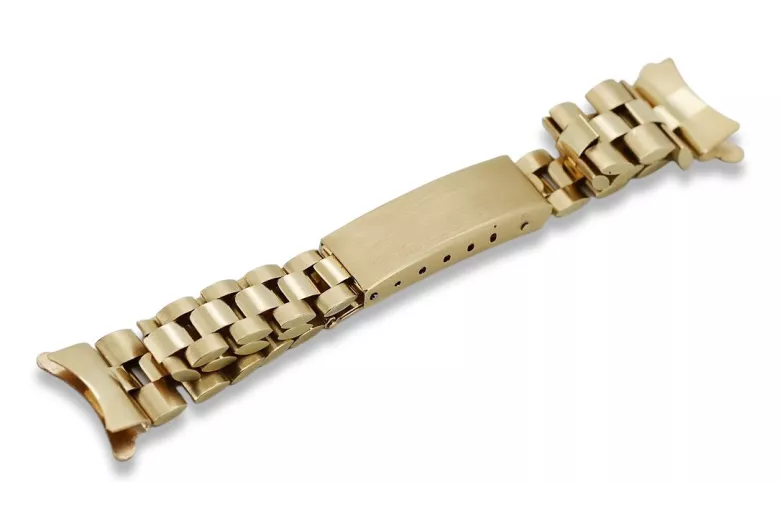Braceletă de ceas de aur galben trandafir ★ russiangold.com ★ Aur 585 333 Preţ scăzut