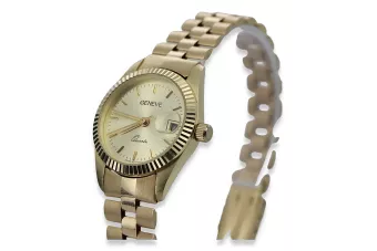 Yellow 14k 585 gold lady wristwatch Geneve watch lw020ydy&lbw009y