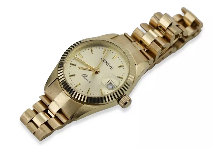 Reloj de oro para hombre Geneve ★ zlotychlopak.pl ★ Pureza de oro 585 333 Precio bajo!