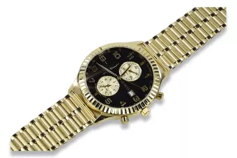 Італійський жовтий 14k 585 золотий чоловічий годинник Geneve mw007ydb&mbw007y