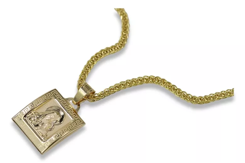 Gold Mary medallion icon pendant with chain ★ zlotychlopak.pl ★ Gold 585 333 low price