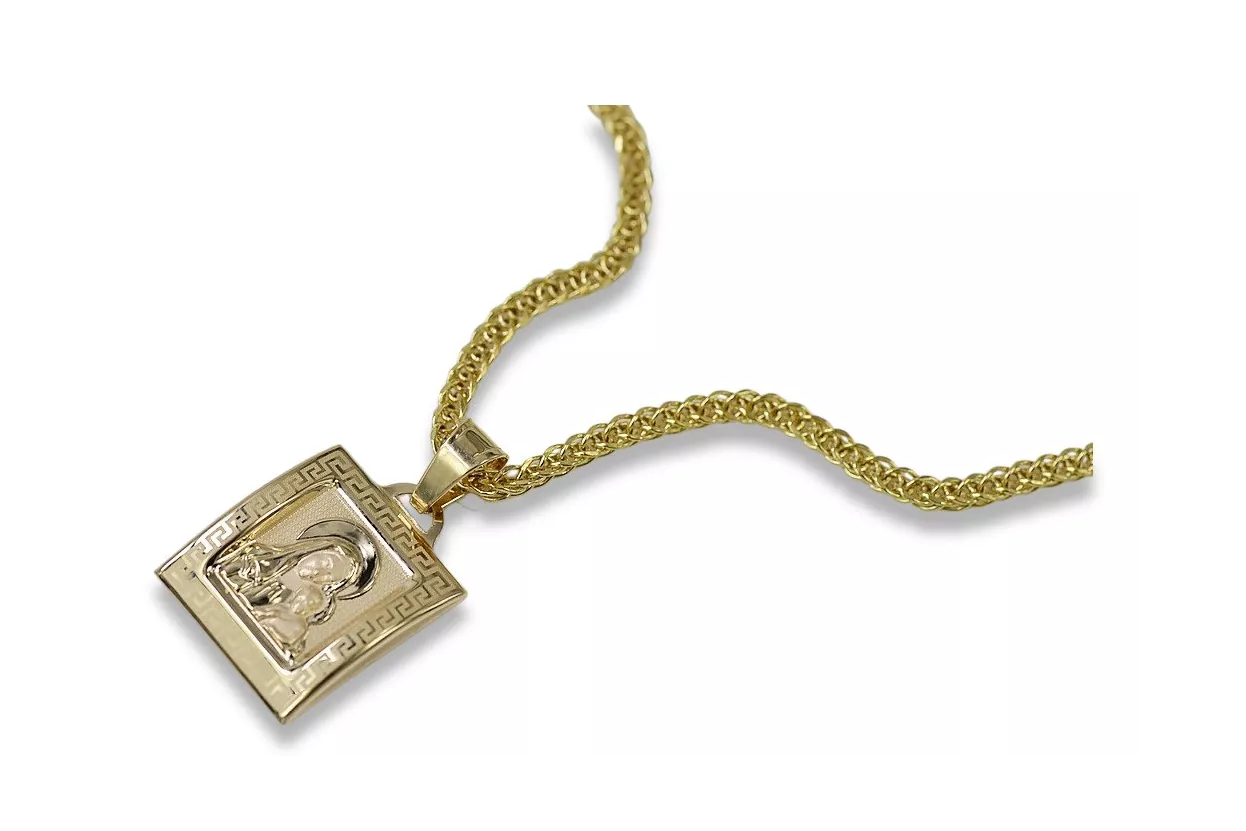 Gold Mary medallion icon pendant with chain ★ zlotychlopak.pl ★ Gold 585 333 low price