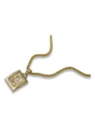 Złoty medalik 14k 585 Bozia z łańcuszkiem pm001y&cc036y
