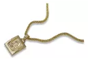 Złoty medalik 14k 585 Bozia z łańcuszkiem pm001y&cc036y
