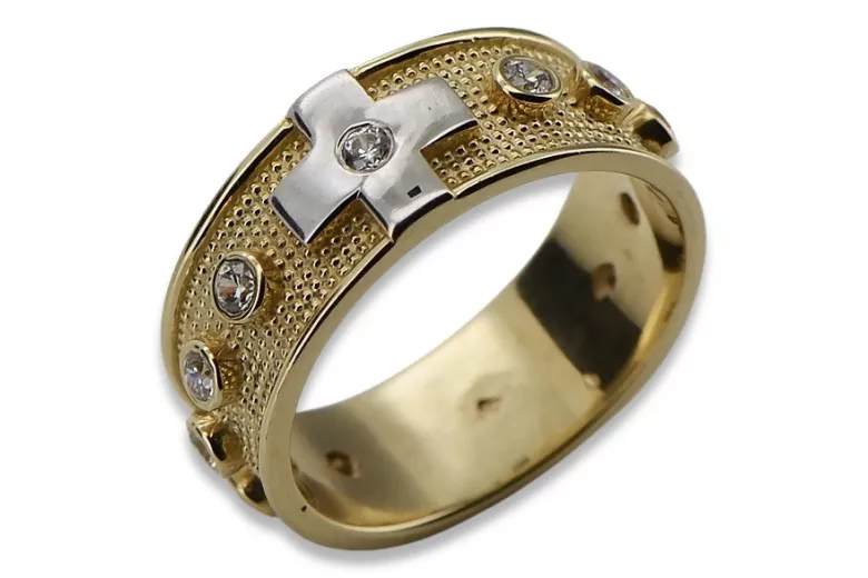 Russischer sowjetischer rosafarbener 14-karätiger 585-Gold-Vintage-Ring vrn001