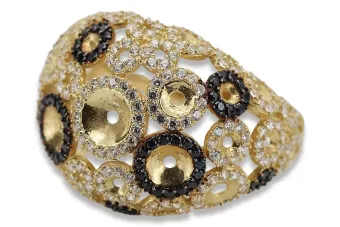 Amarillo 14k 585 oro Fantazy zircon dama anillo crc003y