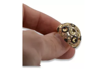 Russischer sowjetischer rosafarbener 14-karätiger 585-Gold-Vintage-Ring vrn001