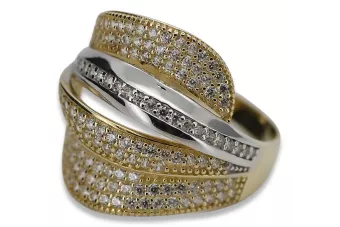Желтое женское кольцо Fantazy из 14-каратного золота 585 пробы с цирконом crc005yw