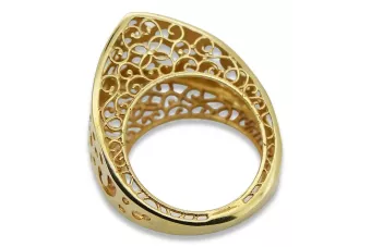 Rose soviétique russe rose 14k 585 bague vintage en or vrn001