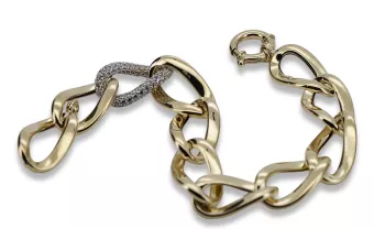 Желтый и белый итальянский золотой фантазийный браслет cfb007yw