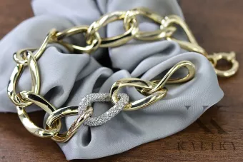 Yellow & white Italian gold fancy bracelet cfb007yw