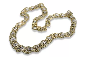 Yellow white 14k gold necklace chain cfc009yw