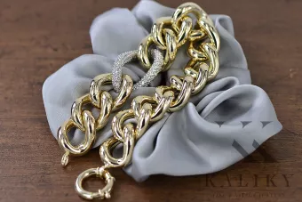 Жовто-білий італійський золотий модний браслет cfb010yw