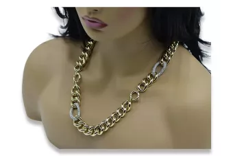 Chaîne italienne en or 14 carats avec bracelet cfc010yw & 60cm
