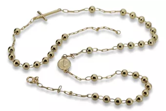 Amarillo italiano 14k 585 rosario de oro cadena rcc013y