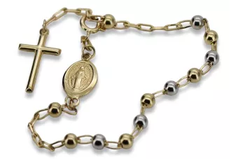 Italian 14k 585 gold rosary "Dolce Gab" bracelet rb004yw