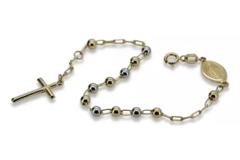 Гривна★ от броеница от жълто розово злато russiangold.com ★ злато 585 333 Ниска цена