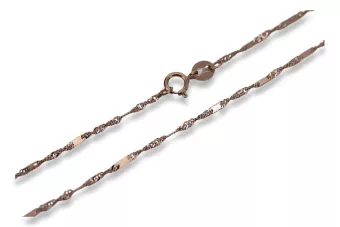 Raudono rožinio aukso grandinė 14k 585 cc012r