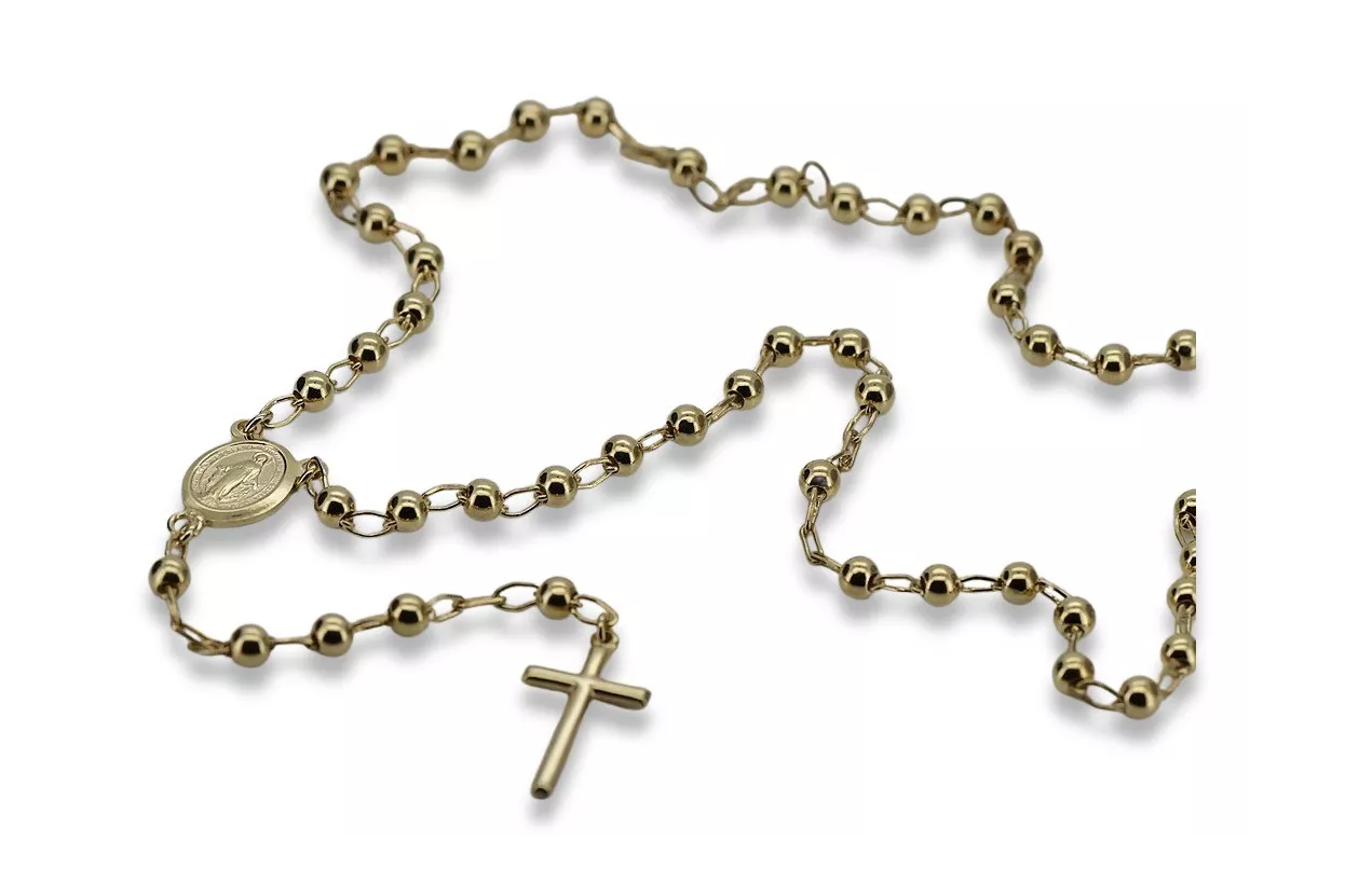 Yellow rose gold rosary chain ★ russiangold.com ★ Gold 585 333 Low price