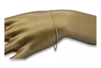 Bransoletka damska z czerwonego różowego złota 14k 585 Corda cb019r