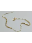 Or jaune italien 14 carats Nouveau bracelet taille diamant corde cfb016y