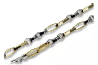 Ανδρικό χρυσό βραχιόλι 2 χρωμάτων 14k 585 Ankier cb085yw