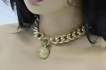 Italian 14k Gold chain with jellyfish modern greek pendant cfc010yw&cpn049y