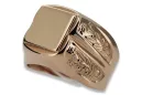 Russian rose Soviet gold jewelry man's ring signet