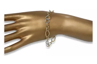 Italian yellow white 14k gold bracelet cb092yw