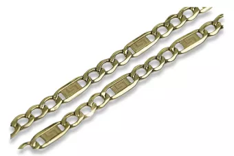 Italian yellow 14k gold hollow Figaro greek chain cc083y