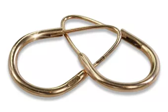 Russische Rose Rosa Sowjetische 14k 585 Gold UdSSR Vintage Hoops Ohrringe ven103