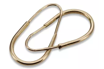 Russische Rose Rosa Sowjetische 14k 585 Gold UdSSR Vintage Hoops Ohrringe ven103